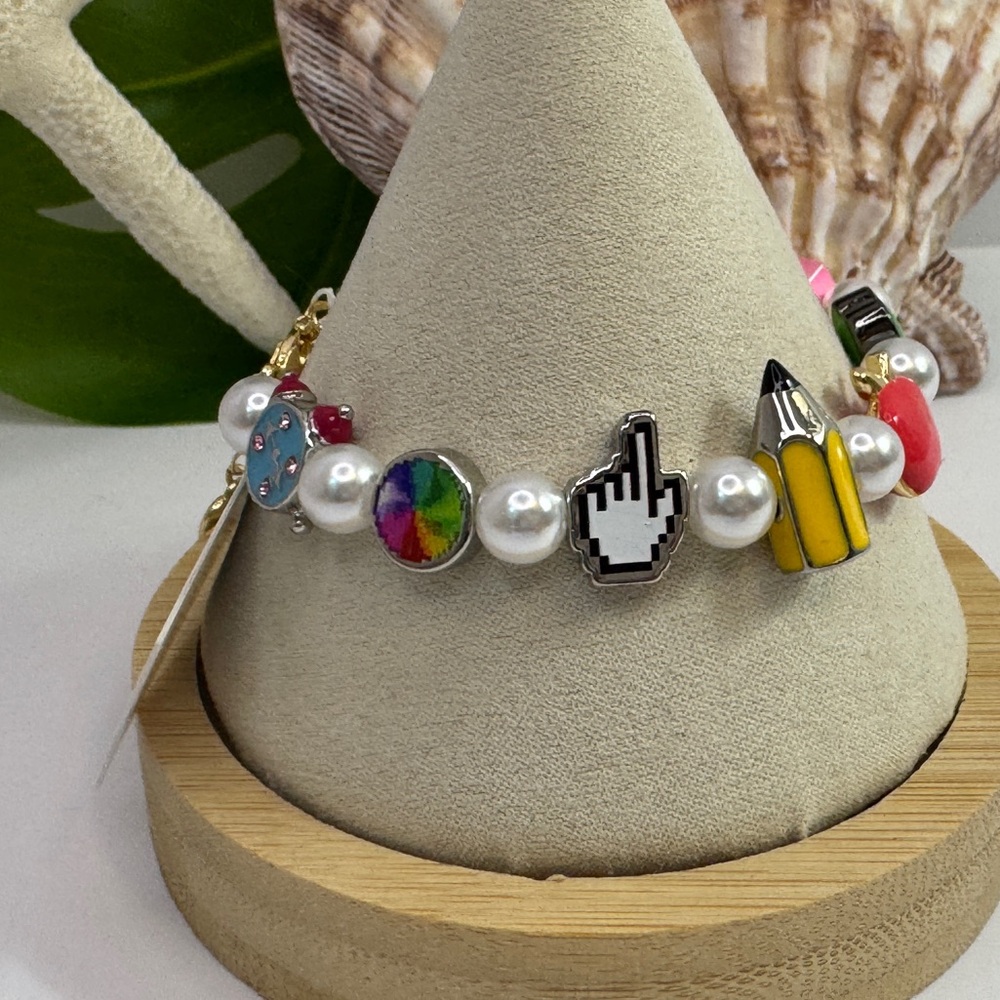 Betsy Johnson Back to School Colorful Charm Bracelet - Picture 4 of 5